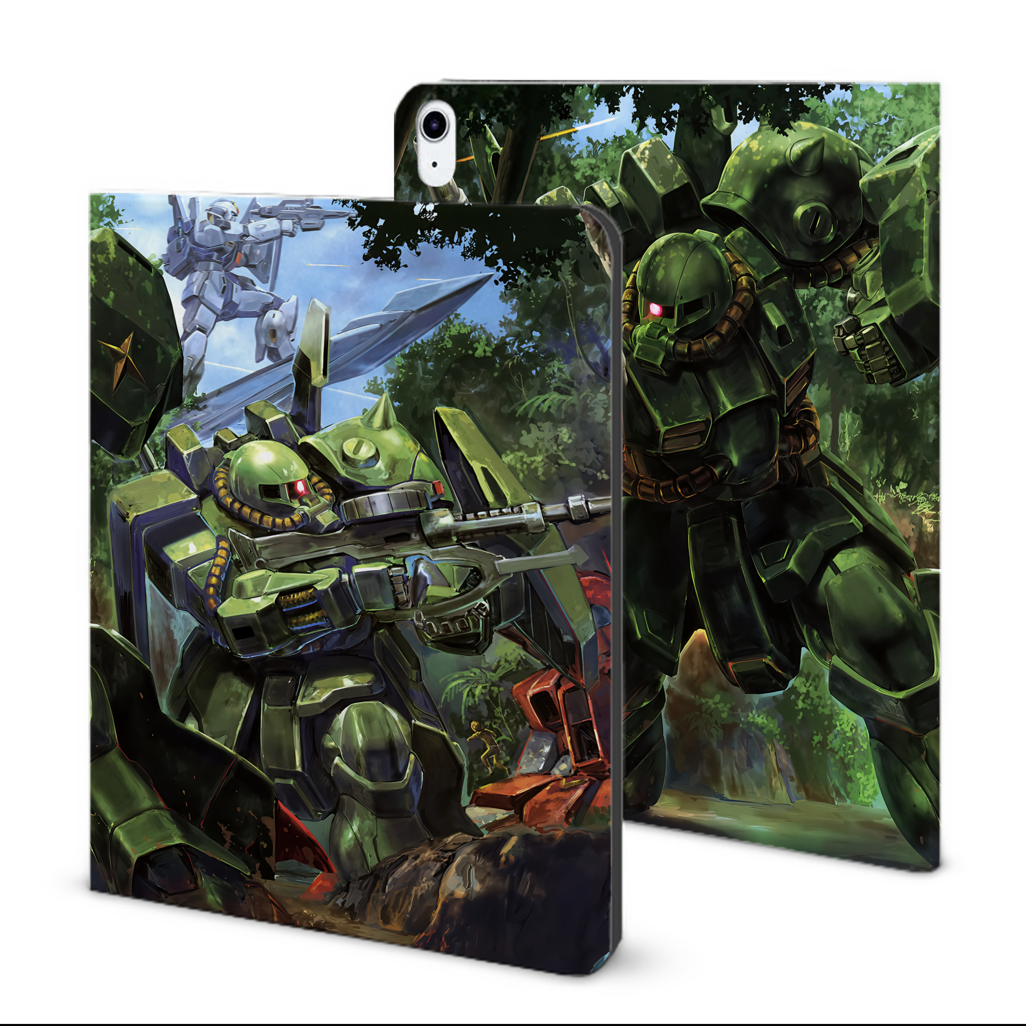 （画像用） 機動戦士ガンダム Mobile Suit Gundam IPad ケース ブック型 PUレザー TPU 耐衝撃 軽量 薄型 ペン収納なし 全面保護 IPad 各モデル対応